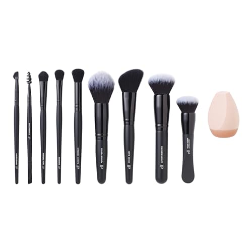 e.l.f. Ten Out Of Ten Brush Set, 10 Piece Brush Kit, Brushes For Face Makeup, Eyes, Brows & More, Made With Synthetic Bristles, Vegan & Cruelty-Free